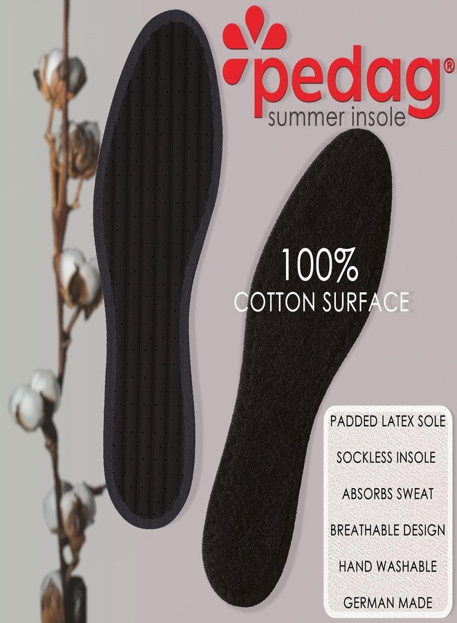 Pedag Summer, Pure Terry Cotton Insoles, Handmade in Germany, Absorbs Sweat & Controls Odor, Ideal for Wear Without Socks, Washable, US Men 15/ EU 48, Black, 3 Pair - Image 3